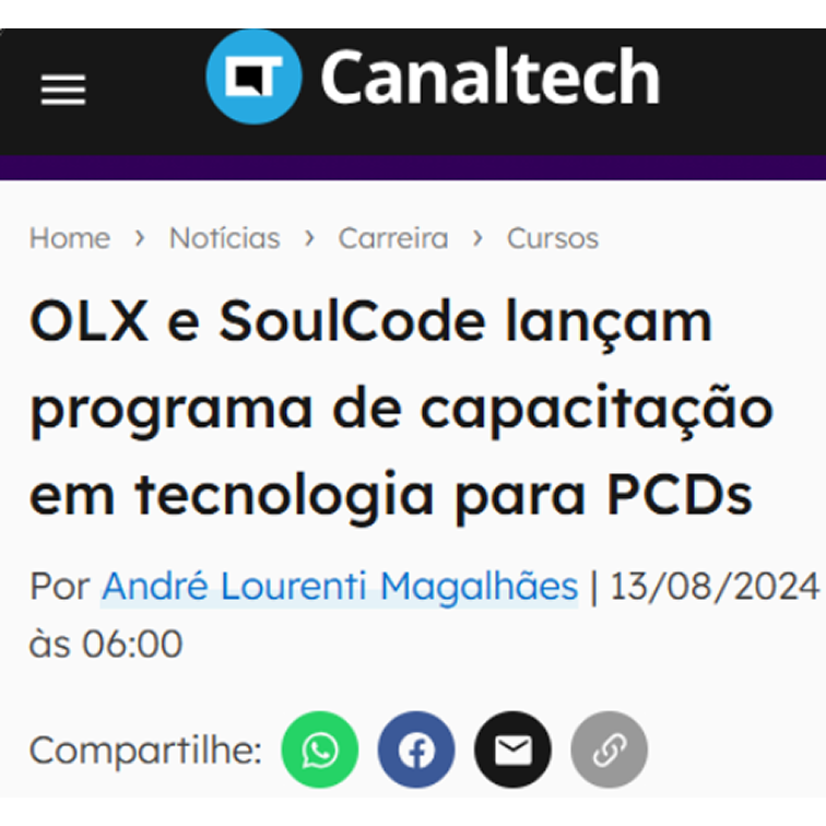Programas voltados a PCD da parceria Olx e SoulCode — imagem 3